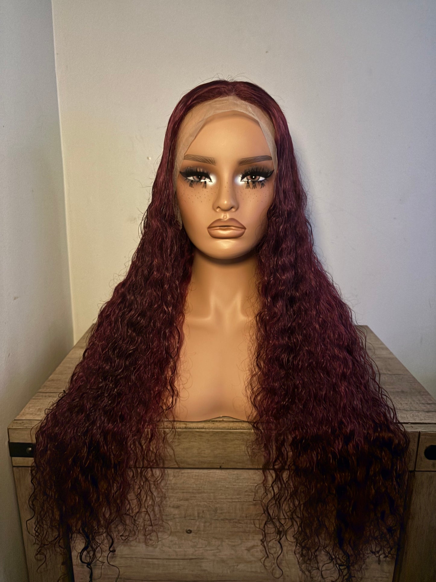 99j Loose Deep wave Transparent Lace Front wig (210% density)